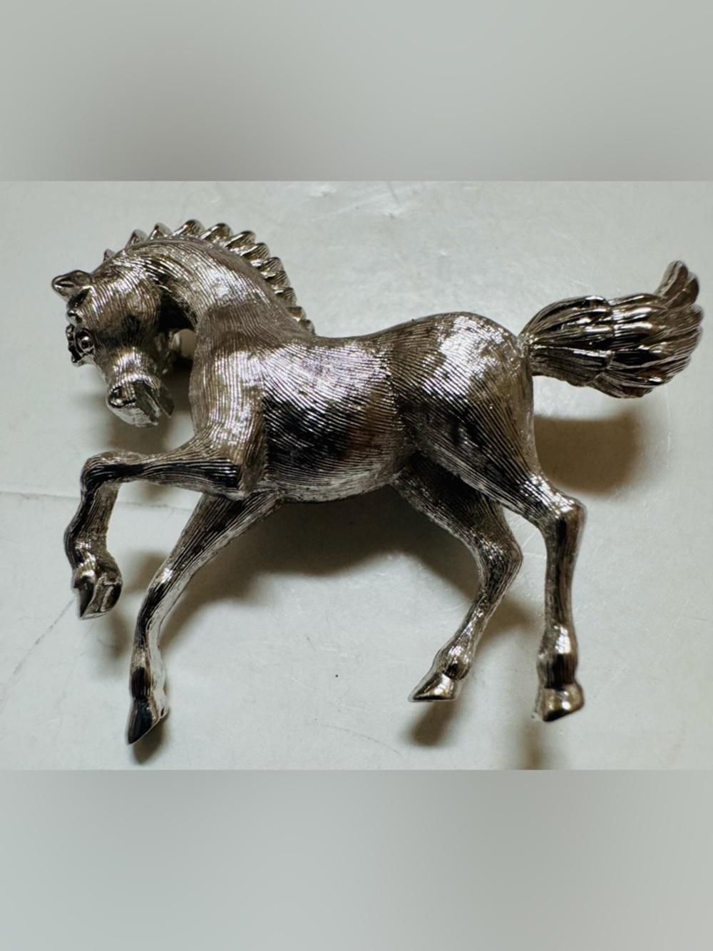 Monet Silver Tone Horse Brooch